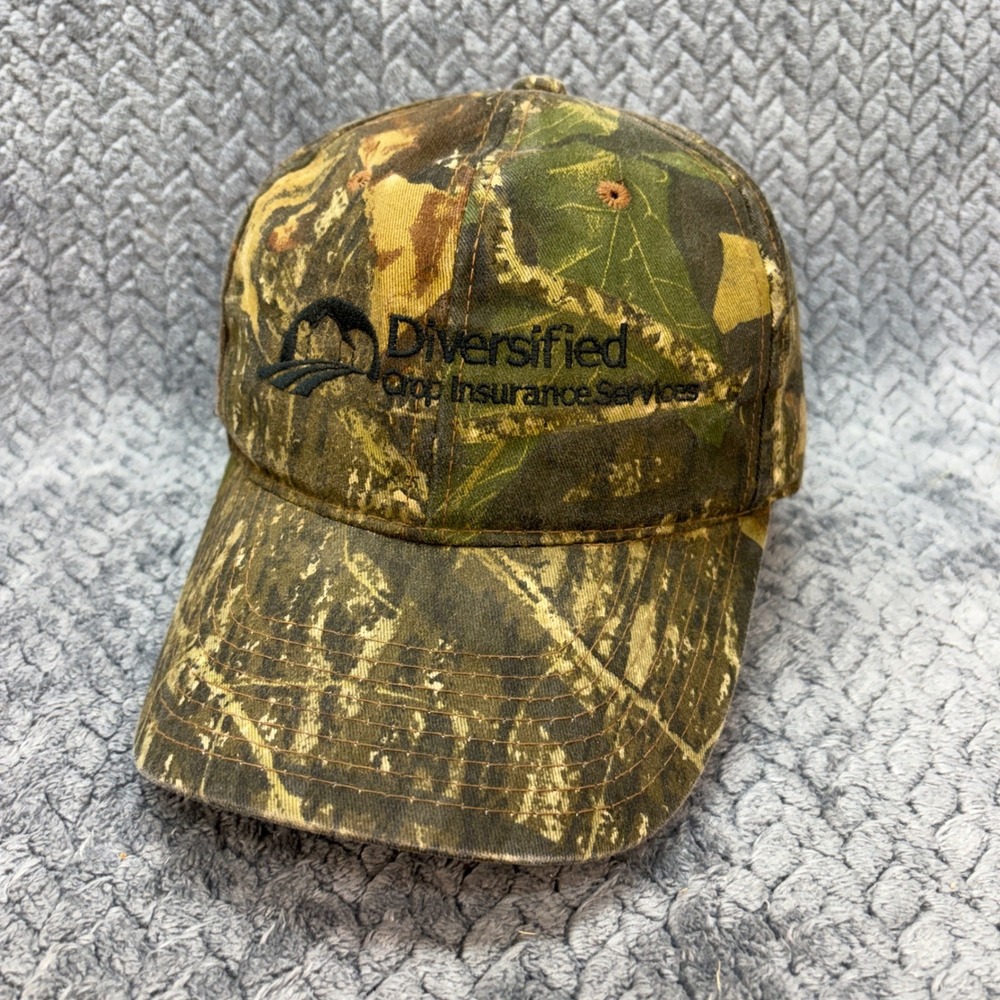 Diversified Crop Insurance Camo Baseball Hat Adjustable Hook Loop Strap